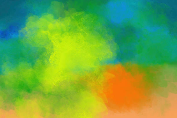 istock Watercolor Background Green Chartreuse Orange 1163621303