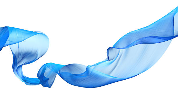 istock Abstract flowing blue satin, 3d illustration 1163621636