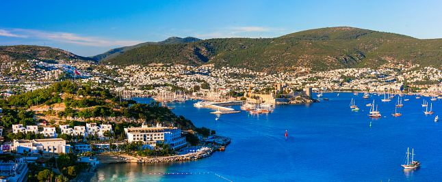 scenery of Bodrum, popular touristic place for summer vacation in Turkey