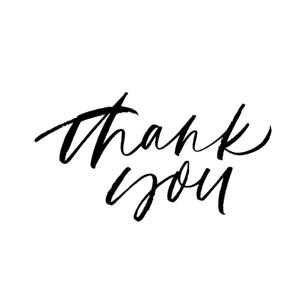 istock Thank you handwritten ink pen vector lettering. Gratitude expression, polite saying. 1163624071