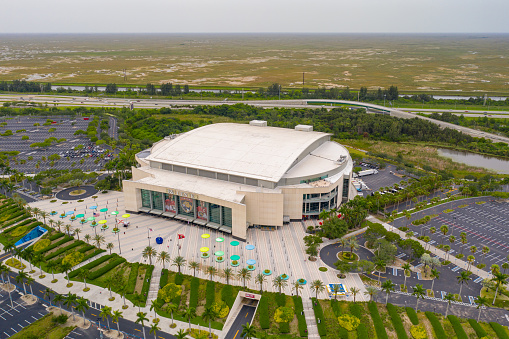 Sunrise, FL, USA - July 12, 2019: BBnT Center Sunrise FL home to the Florida Panthers Hockey team