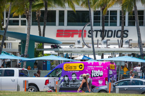 ESPN Studios at The Clevelander Miami Beach Ocean Drive stock photo