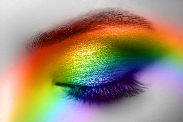 istock Colorful rainbow make-up on woman eye 1163632836