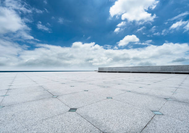 istock Empty square floor and blue sky nature landscape 1163637783