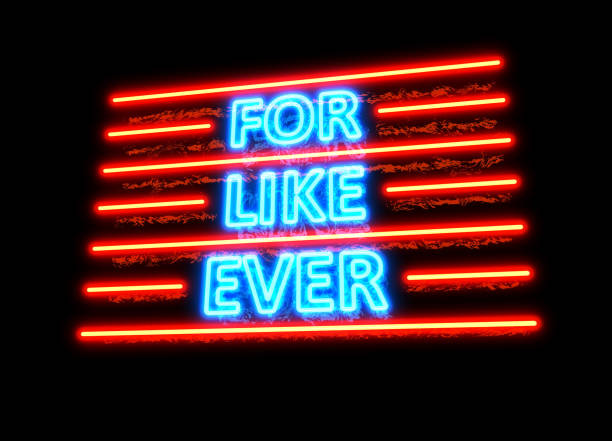 istock Neon Sign - FOR, LIKE, EVER - Words 1163639461