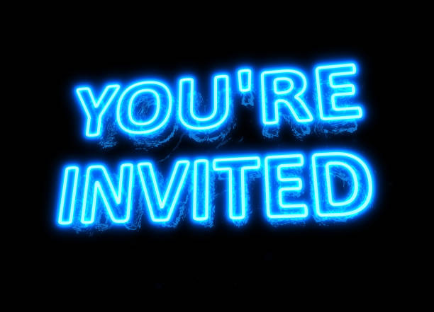istock Neon Sign - YOU'RE INVITED - Phrase 1163641022