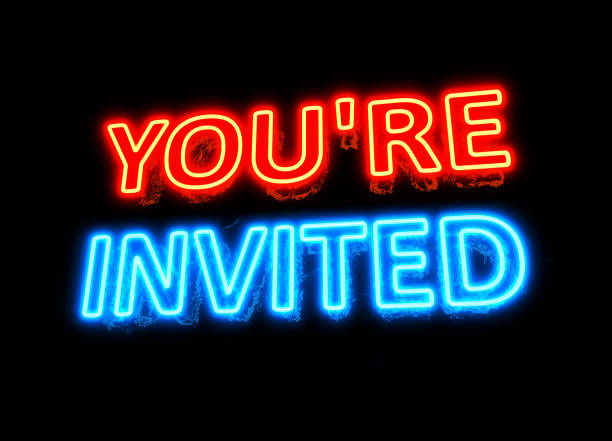 istock Neon Sign - YOU'RE INVITED - Phrase 1163641611