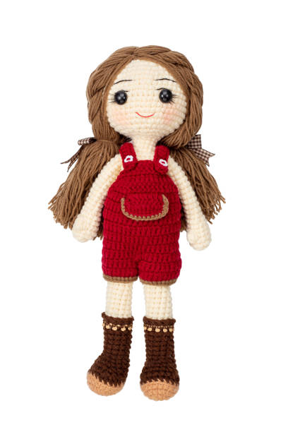 istock Pretty girl doll crochet by hand make 1163643101