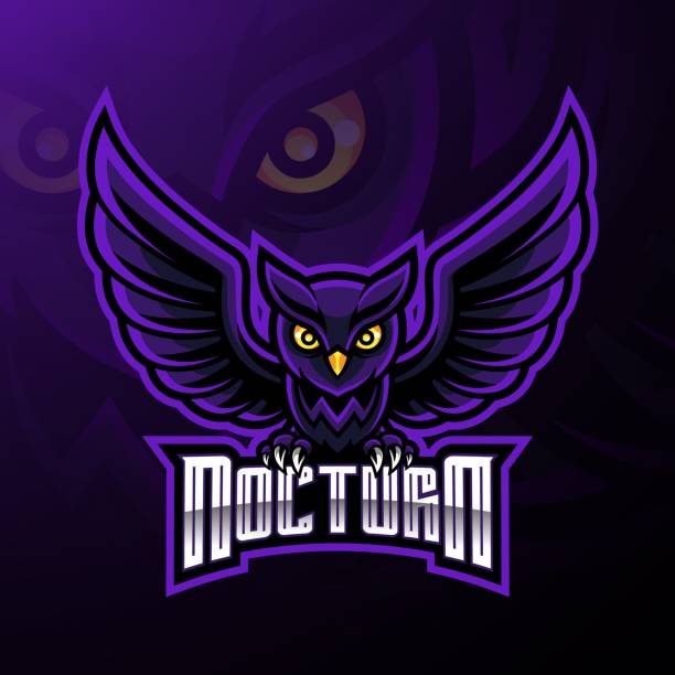 Nocturnal bird owl mascot logo design Illustration of Nocturnal bird owl mascot logo design unconventional wisdom stock illustrations