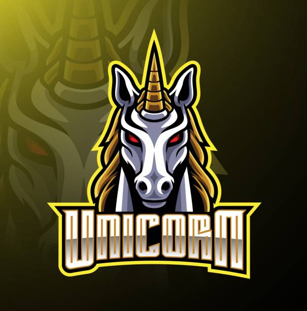 Unicorn head mascot logo design Illustration of Unicorn head mascot logo design unicorn logo stock illustrations