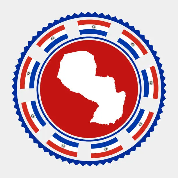 Vector illustration of Paraguay flat stamp.