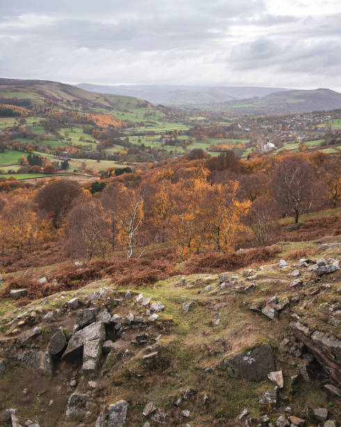 istock Stunning Autumn Fall landscape scene from Surprise View in Peak District in England 1163652386