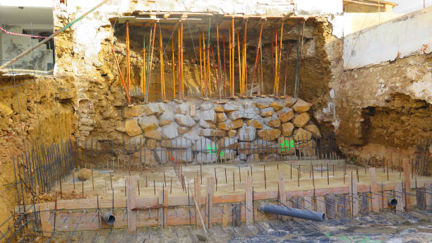 istock New building site awaiting steel framework for drainage and other serices 1163653104