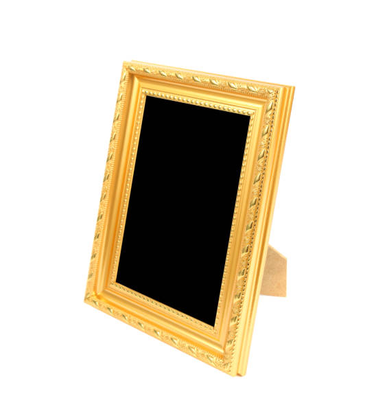 istock Gold picture frame on the white background 1163654114