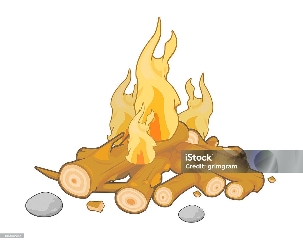 キャンプファイヤー - 暖炉の火のロイヤリティフリーベクトルアート