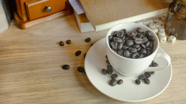 istock coffee vintage equipment on wood table for coffee concept. 1163659595