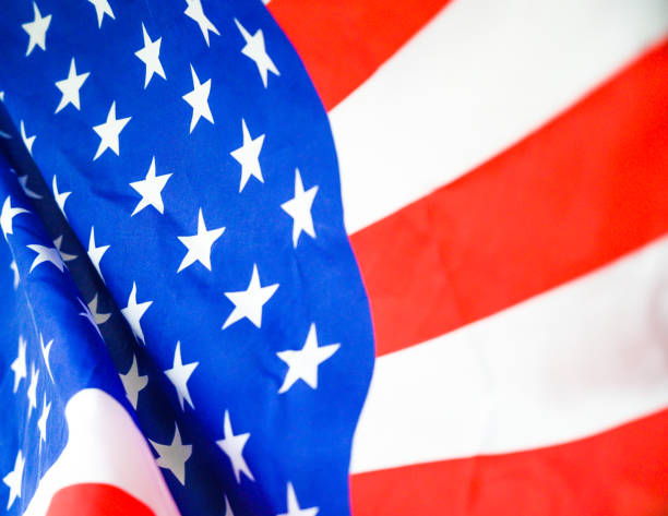 istock America flag waving with the wind for memorial day. 1163659615