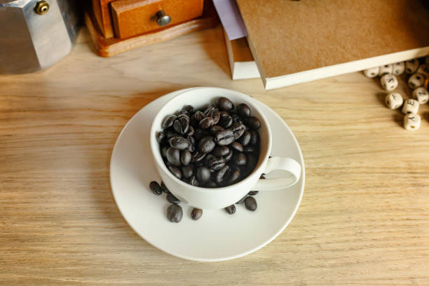 istock coffee vintage equipment on wood table for coffee concept. 1163659646