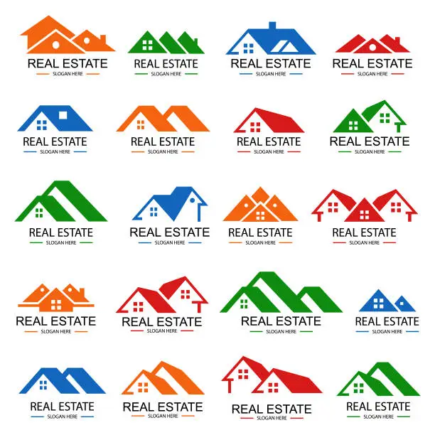 Vector illustration of Real estate logo design set