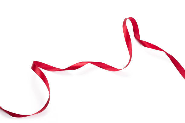 istock Red ribbon isolated on white background 1163664471