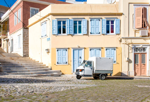 Streets view in Syros island, Cyclades, Greece.