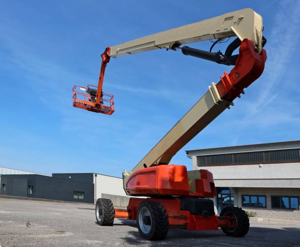 istock Aerial work  platform in an industrial area. No people. 1163668401