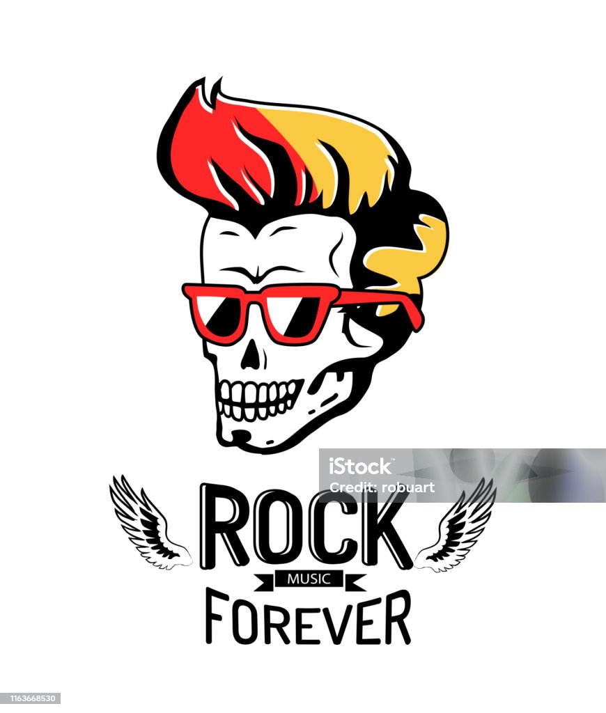 Rocking Forever Rock Forever Isolated On Bright Backdrop Poster Stock Illustration ...
