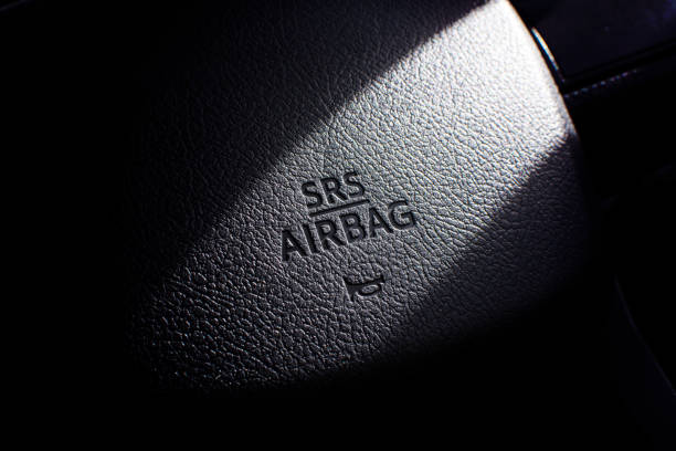 srs airbag ícone. - sign airbag driving wheel - fotografias e filmes do acervo