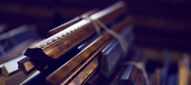 istock Pile of wooden moldings 1163675954