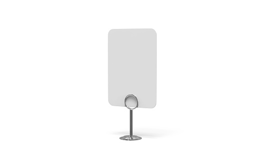 Card holder mock up template, Reserved sign on isolated white background, 3d illustration