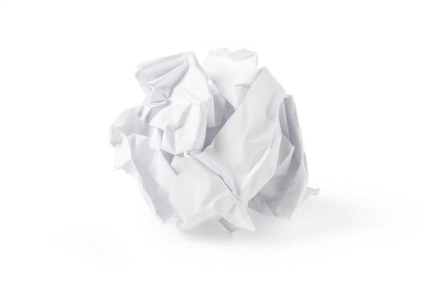 くしゃくしゃなホワイトペーパー - crumpled paper document frustration ストックフォトと画像