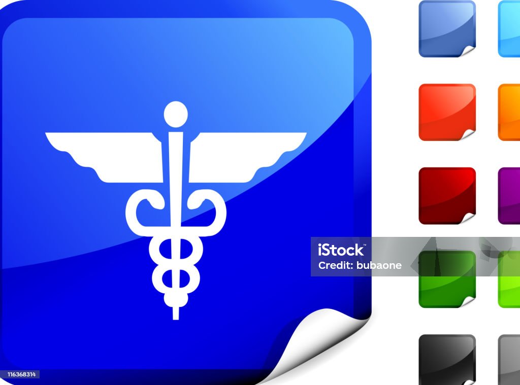 medical caduceus internet royalty free vector art medical caduceus icon on sticker Animal Body Part stock vector