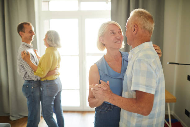 istock Senior People Slow dancing at Party 1163685056