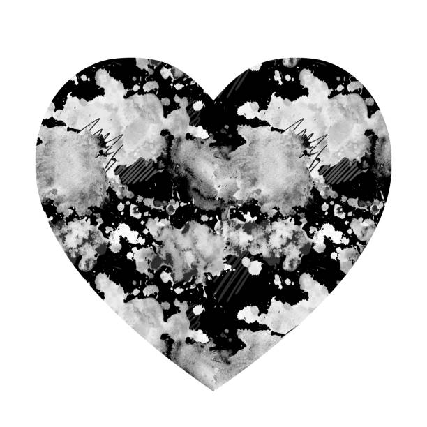istock Watercolor splashes in the shape of a heart. 1163686673