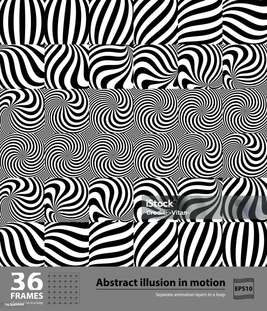 Ảo Ảnh Trừu Tượng Trong Chuyển Động 36 Khung Hình Yếu Tố Hypnotic ...