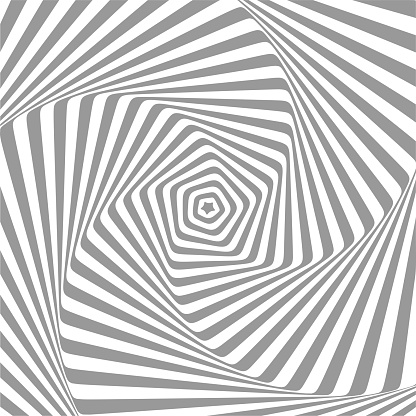 Abstract illusion in motion. Hypnotic Black and White element .Optical illusion. Vector