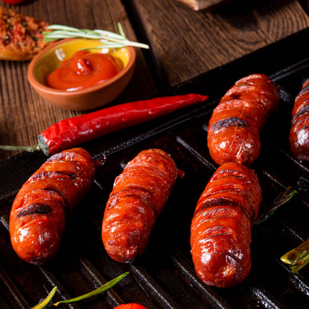 istock Chili chorizo ​​sausage with tomato bruschetta 1163690140