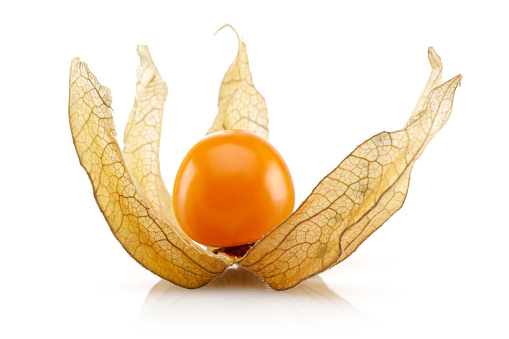 Physalis fruit or golden berry isolated on white background