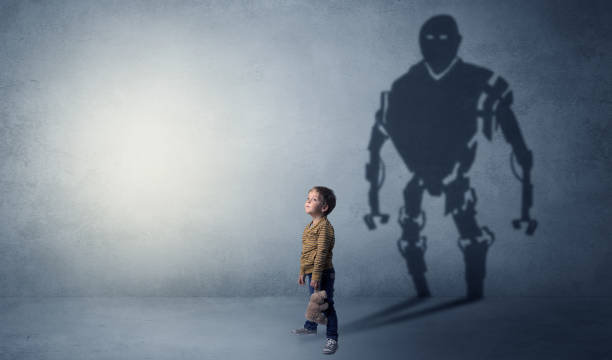 istock Robotman shadow of a cute little boy 1163692244