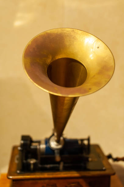 istock A very old gramophone that glows amber 1163698640