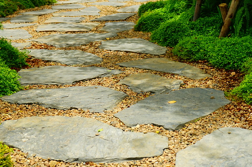 Stone - Object, Pedestrian Walkway, Staircase, Steps, Front or Back Yard