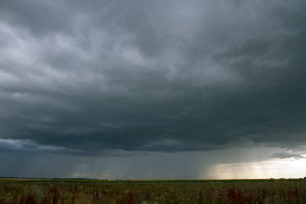 istock Beautiful storm sky with clouds and field, apocalypse, tunder, tornado 1163705826
