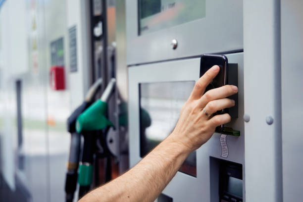 istock Contactless payment on gas station 1163707020