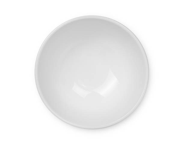 top view of empty white bowl isolated