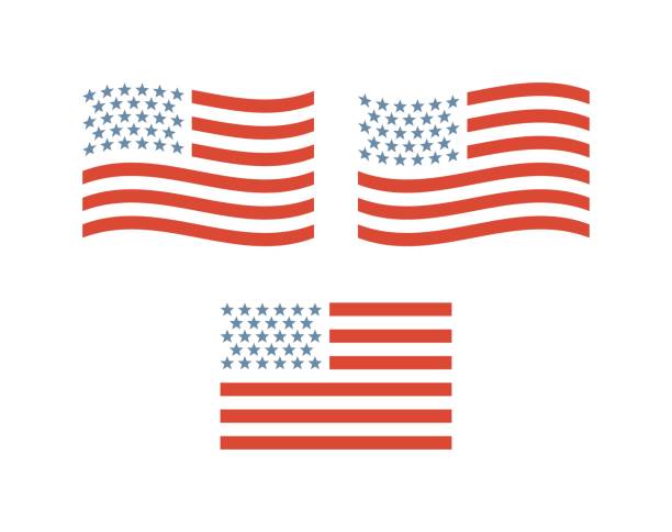 ilustraciones, imágenes clip art, dibujos animados e iconos de stock de bandera americana en diferentes versiones - american flag flag usa freedom