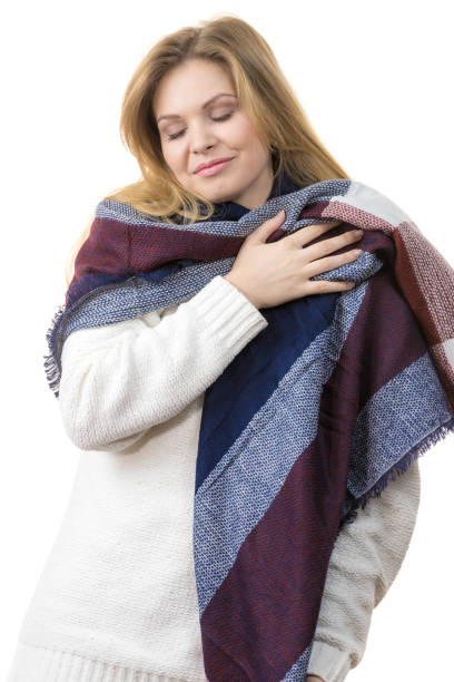 istock Woman wearing warm scarf 1163711286