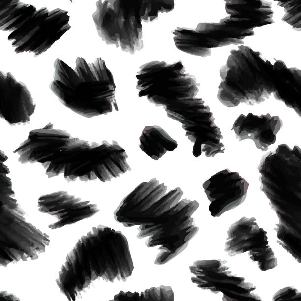 Freehand leopard skin seamless pattern. Abstract animal fur wallpaper. Freehand leopard skin seamless pattern. Abstract animal fur wallpaper. Vector illustration black and white cheetah print stock illustrations
