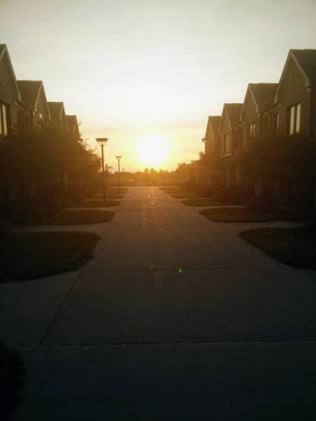 istock Pretty sunset in an American Campus 1163712428