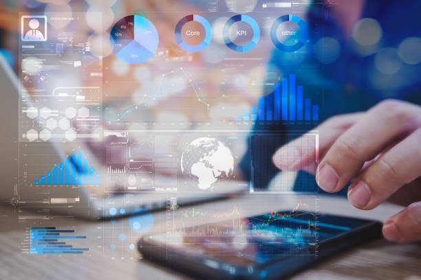 istock Staff KPI performance dashboard report of individual work results. Financial indicators for business startup application 1163712478
