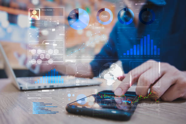 istock Staff KPI performance dashboard report of individual work results. Financial indicators for business startup application 1163712484